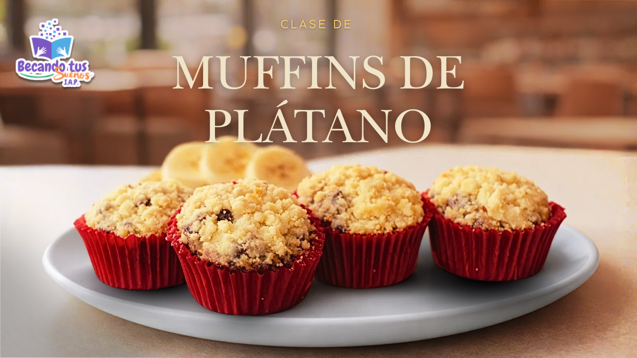 “Muffins de plátano con nuez y chocolate: coronados con crumble crujiente”