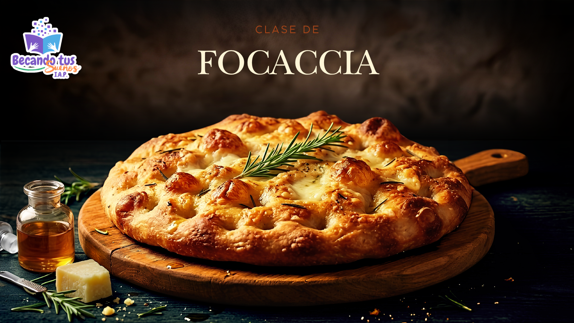 “Focaccia con Aceite de Ajo, Especias y Centro Fundido de Mozzarella”