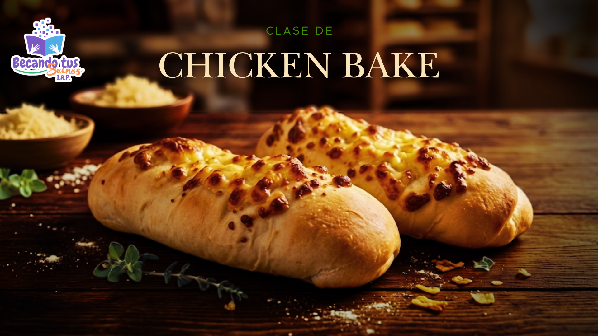 “Chicken Bake Artesanal: masa suave, relleno cremoso y horneado dorado”