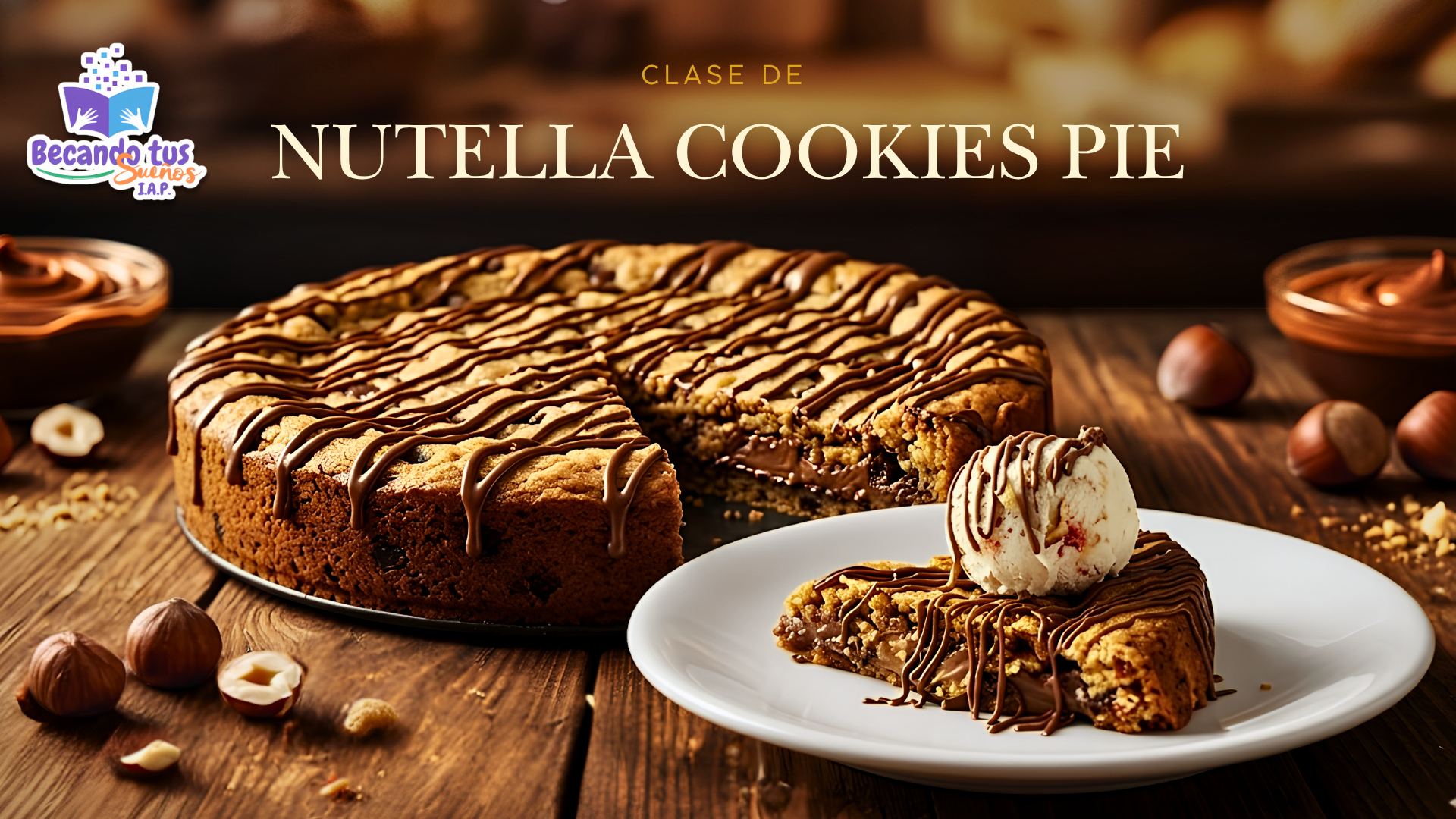 “Nutella Cookies Pie: Tarta de Galleta Suave con Centro Cremoso”