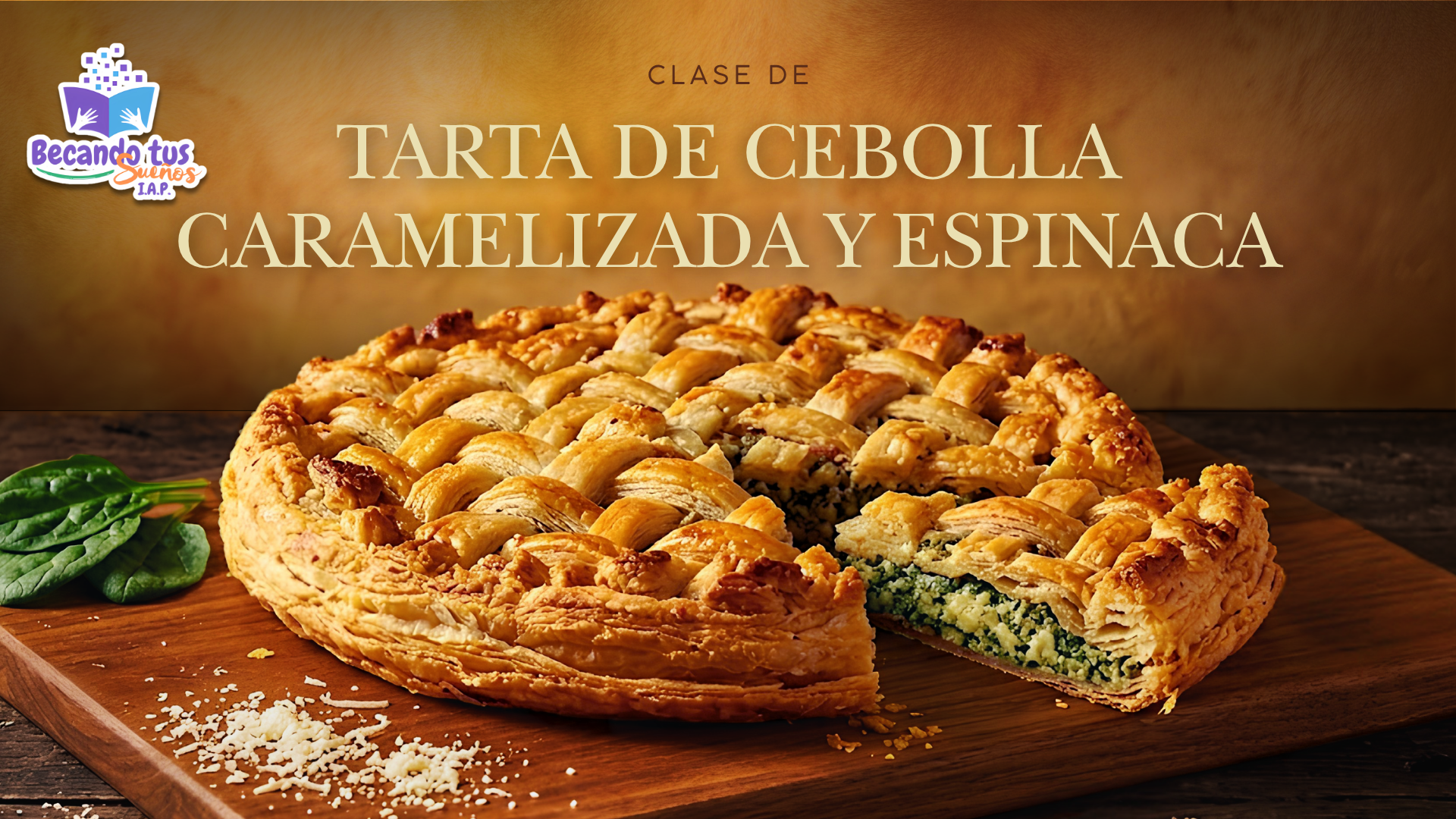 “Tarta de Espinacas y Cebolla Caramelizada: hojaldre dorado y sabor gourmet”